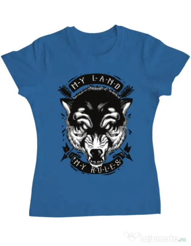 Tricou ADLER dama My Land My Rules Albastru azuriu
