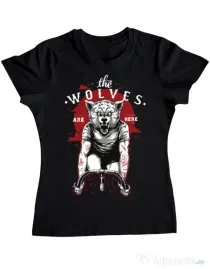 Tricou ADLER dama The wolves are here Negru