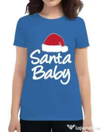 Tricou ADLER dama Santa baby Albastru azuriu