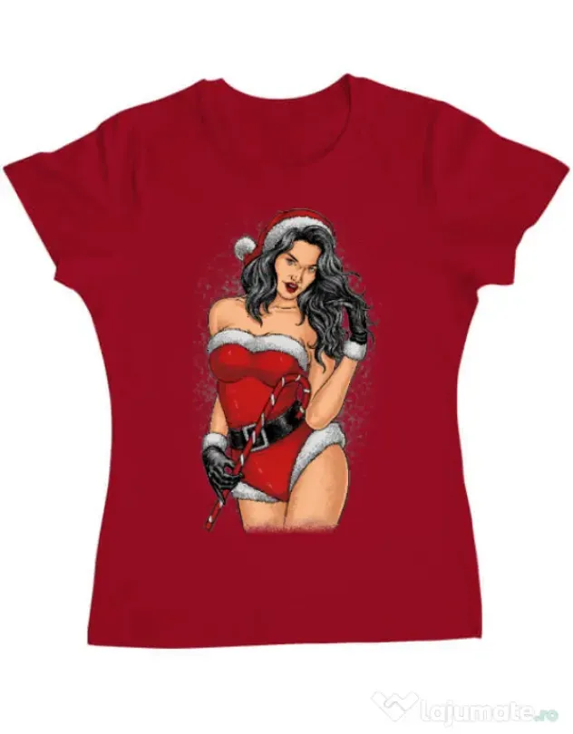 Tricou ADLER dama Sexy Santa Girl Rosu