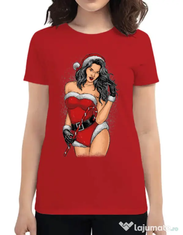 Tricou ADLER dama Sexy Santa Girl Rosu