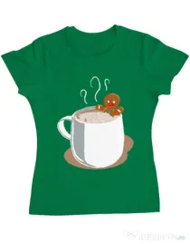 Tricou ADLER dama Gingerbread man Verde mediu
