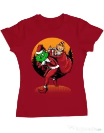 Tricou ADLER dama Grinch stole Christmas Rosu