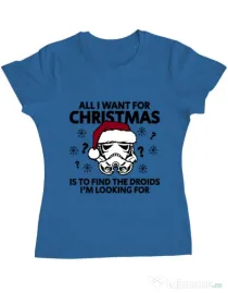 Tricou ADLER dama Christmas Trooper Albastru azuriu
