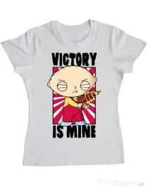 Tricou ADLER dama Victory is mine Alb