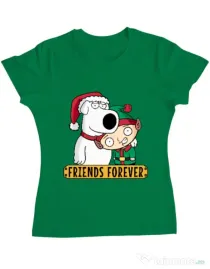 Tricou ADLER dama Friends forever Verde mediu