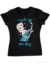 Tricou ADLER dama I woke up like Elsa Negru