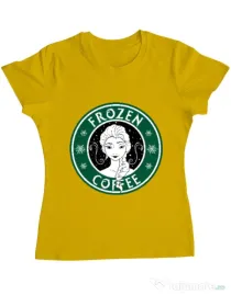 Tricou ADLER dama Frozen coffee Galben