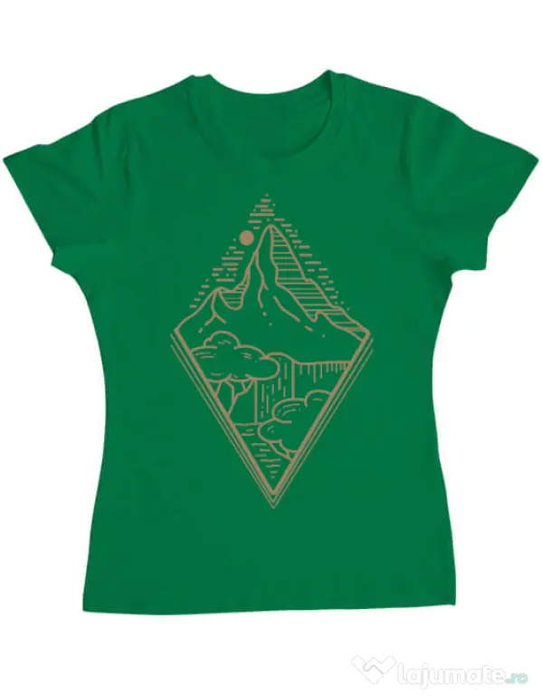 Tricou ADLER dama Mountain waterfall Verde mediu
