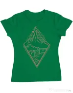Tricou ADLER dama Mountain waterfall Verde mediu