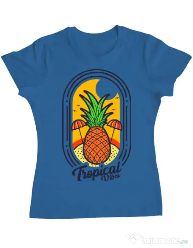 Tricou ADLER dama Tropical vibes Albastru azuriu