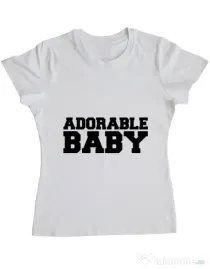 Tricou ADLER dama Adorable baby Alb