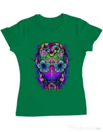 Tricou ADLER dama Flower helmet Verde mediu