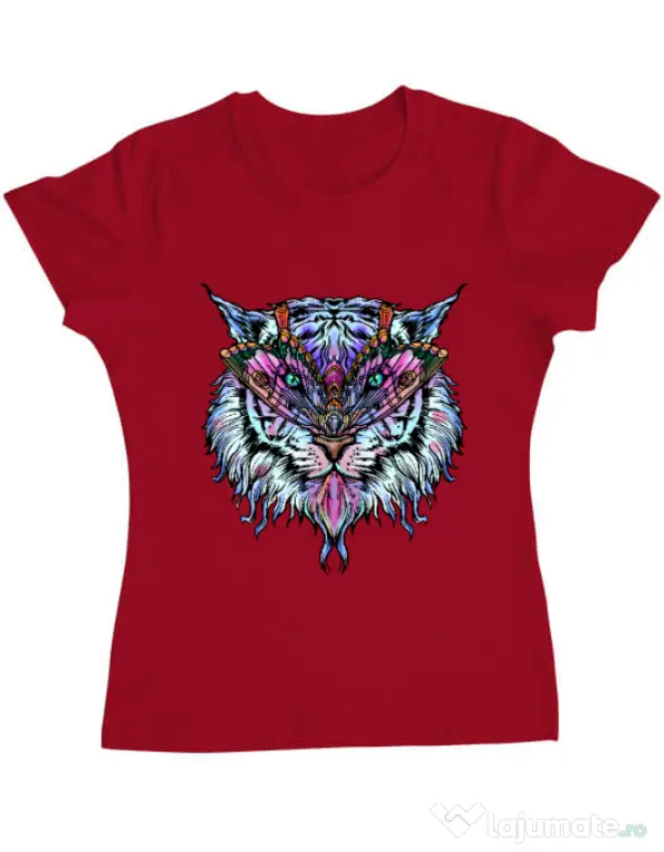 Tricou ADLER dama Tiger buterfly Rosu