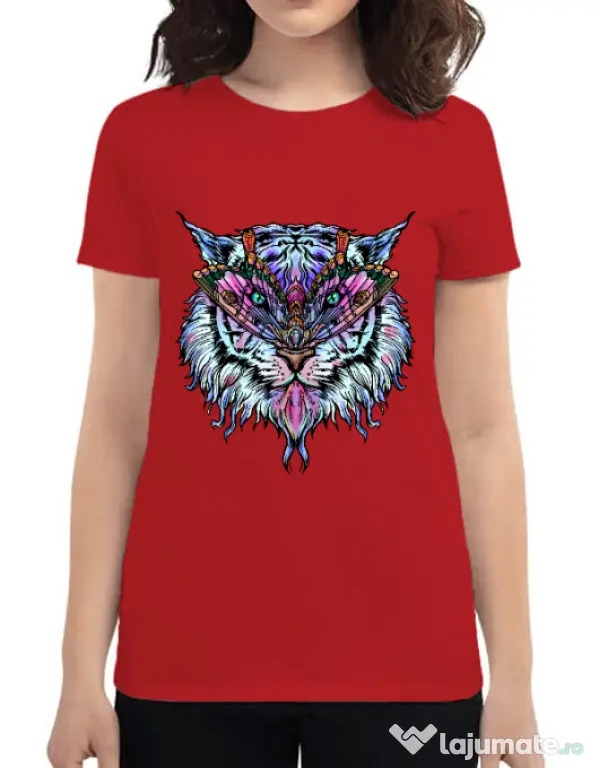 Tricou ADLER dama Tiger buterfly Rosu