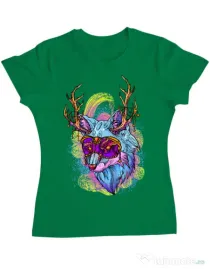 Tricou ADLER dama Wolf Verde mediu