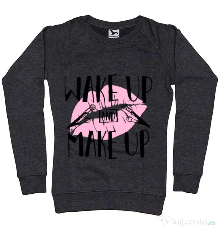Bluza ADLER dama Wake up and make up Negru melanj