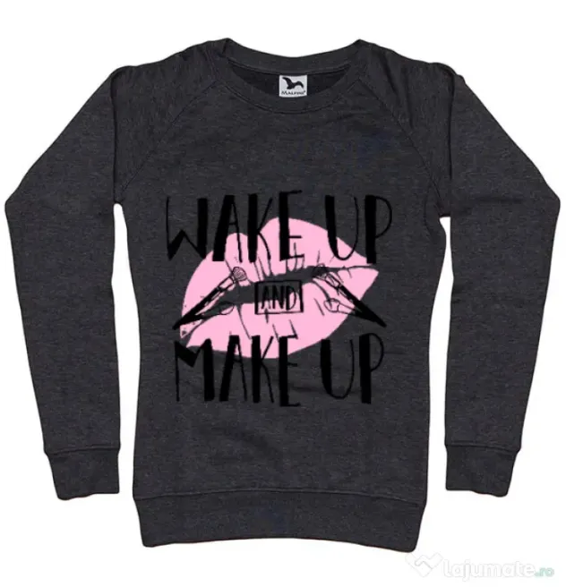 Bluza ADLER dama Wake up and make up Negru melanj