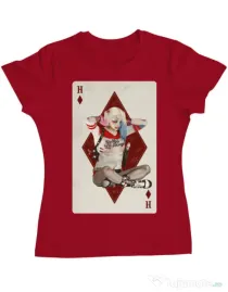 Tricou ADLER dama Harley Card Rosu