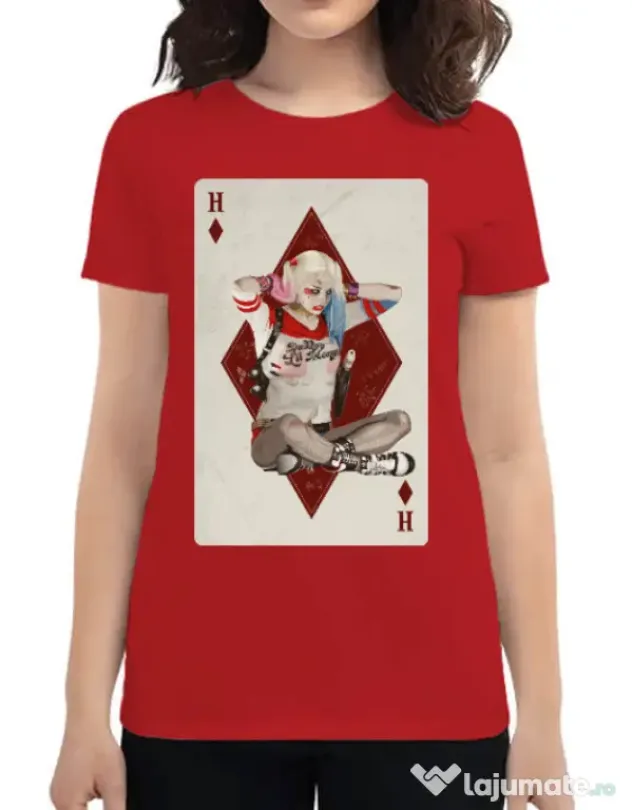 Tricou ADLER dama Harley Card Rosu
