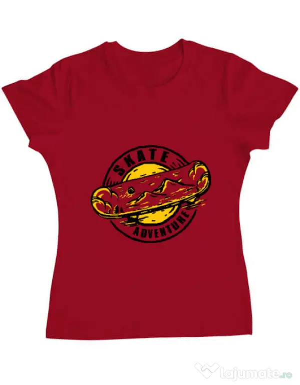 Tricou ADLER dama Skate adventure Rosu