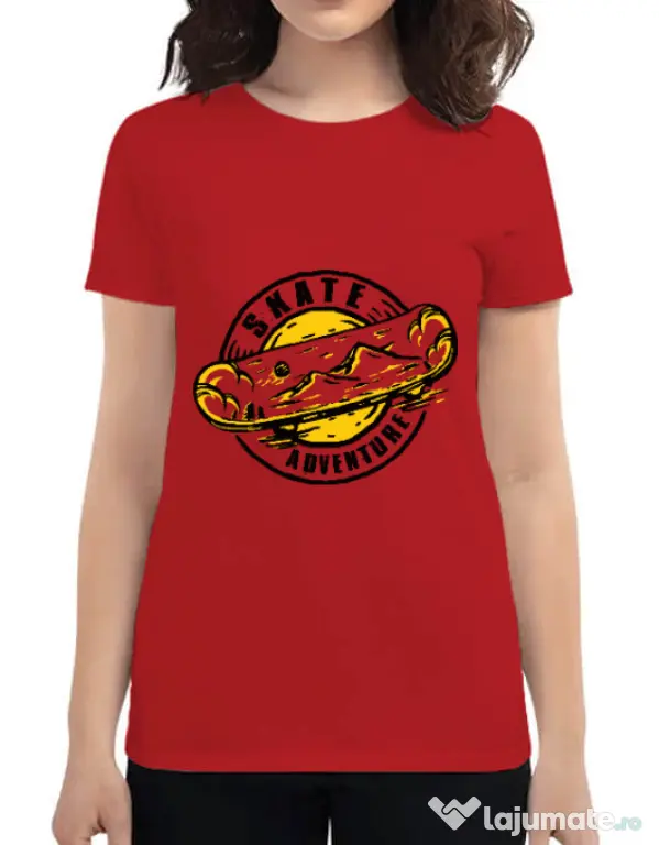 Tricou ADLER dama Skate adventure Rosu
