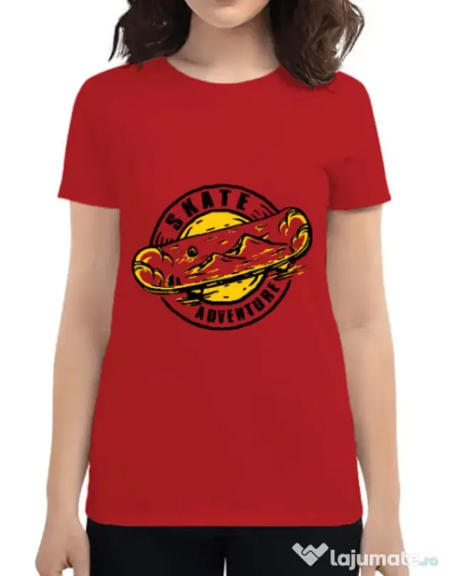 Tricou ADLER dama Skate adventure Rosu