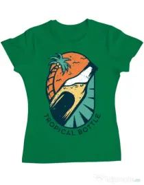 Tricou ADLER dama Tropical bottle Verde mediu