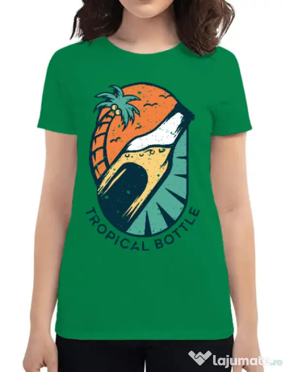 Tricou ADLER dama Tropical bottle Verde mediu