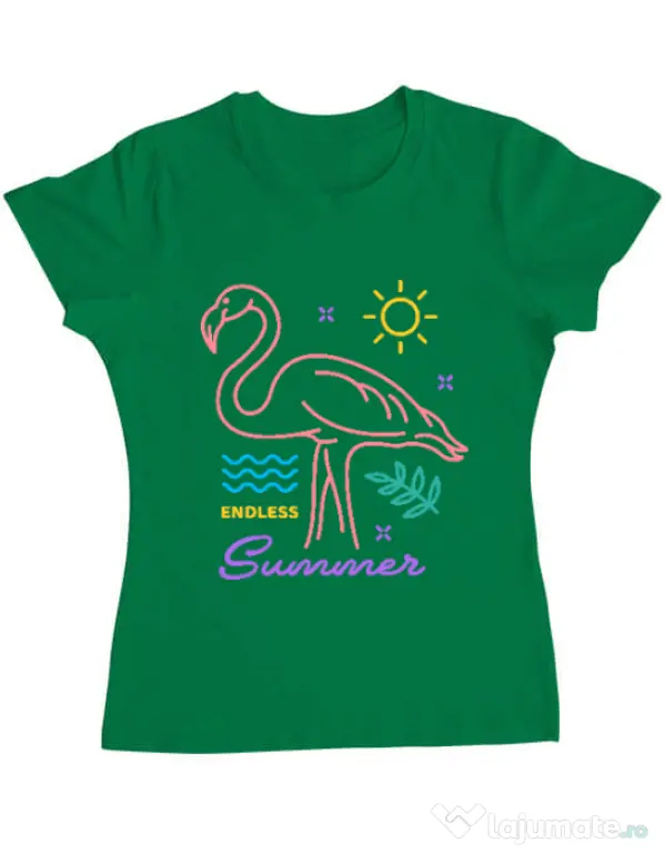 Tricou ADLER dama Flamingo endless summer Verde mediu