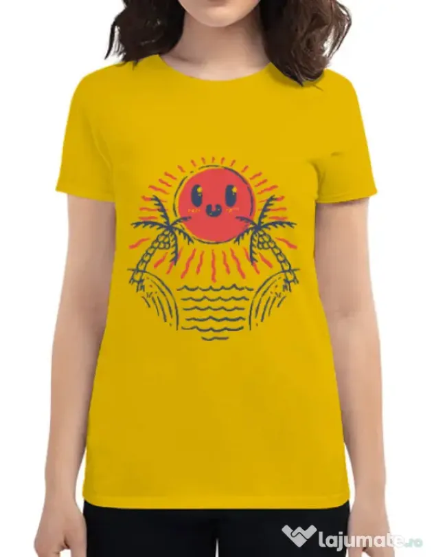 Tricou ADLER dama Hello sunset Galben