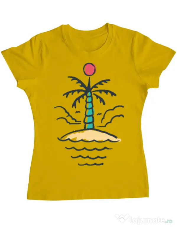 Tricou ADLER dama Relax island Galben