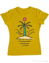 Tricou ADLER dama Relax island Galben