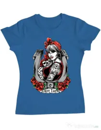 Tricou ADLER dama Lady luck Albastru azuriu