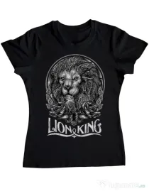 Tricou ADLER dama Lion king Negru