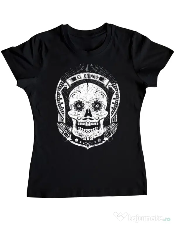 Tricou ADLER dama El gringo Negru