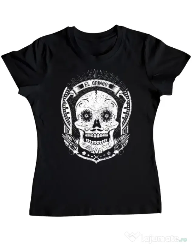 Tricou ADLER dama El gringo Negru