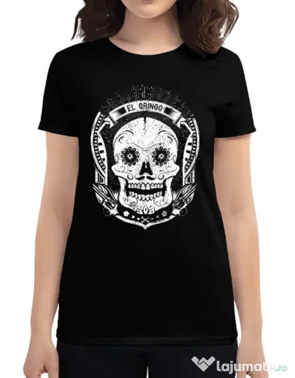 Tricou ADLER dama El gringo Negru