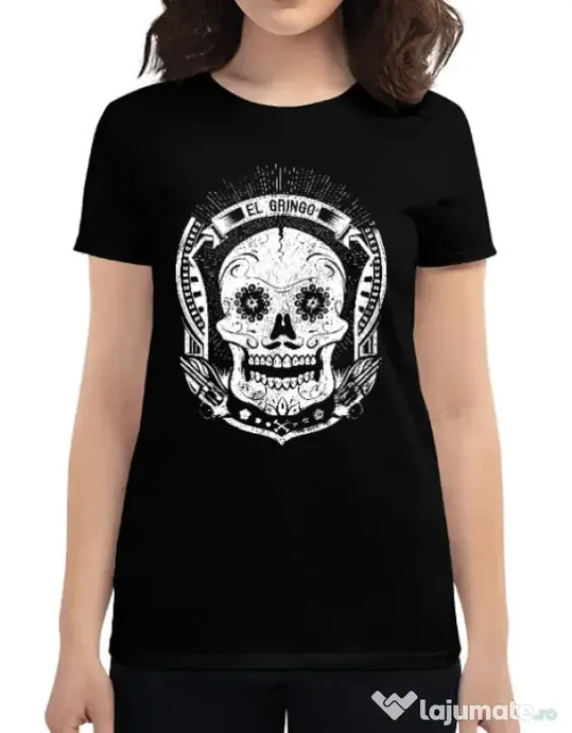 Tricou ADLER dama El gringo Negru