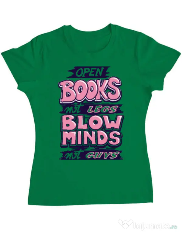 Tricou ADLER dama Open books Verde mediu