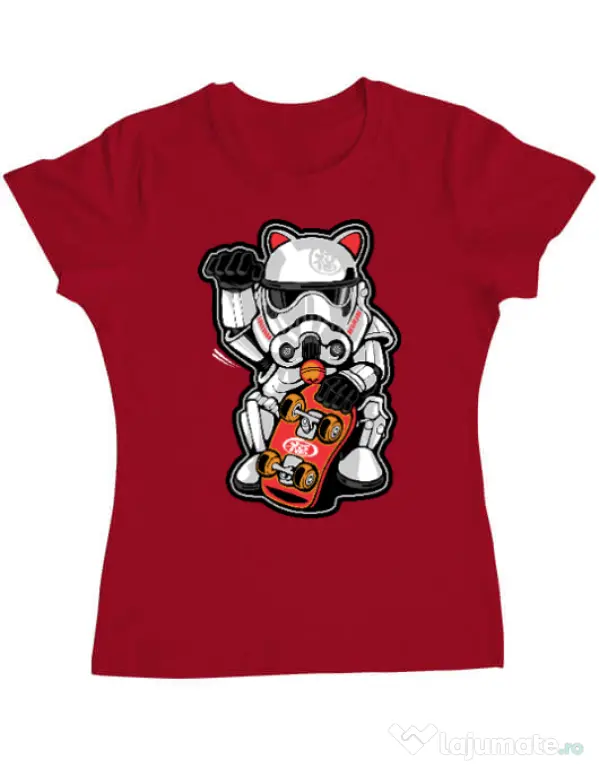 Tricou ADLER dama Maneki trooper Rosu