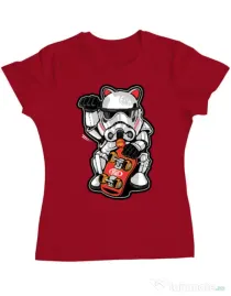 Tricou ADLER dama Maneki trooper Rosu