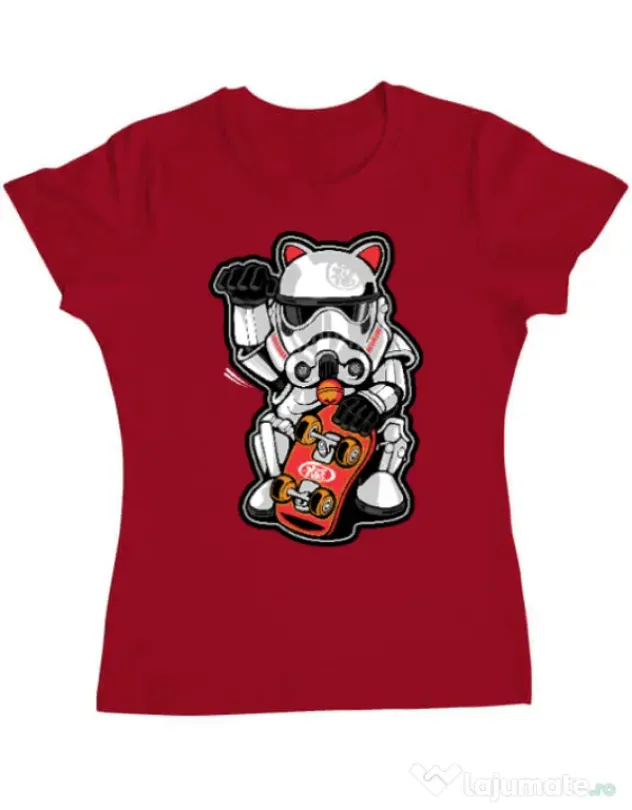 Tricou ADLER dama Maneki trooper Rosu