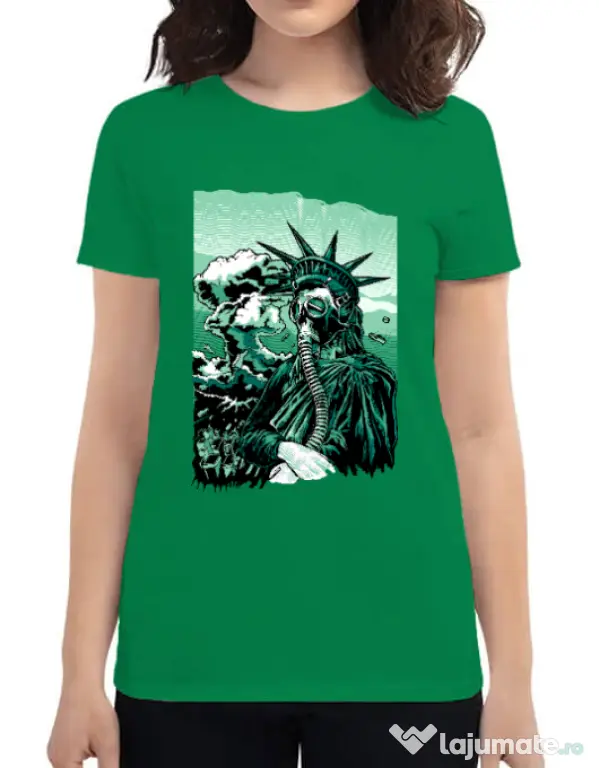 Tricou ADLER dama Save the liberty Verde mediu