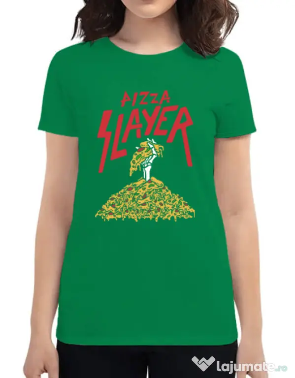 Tricou ADLER dama Pizza slayer Verde mediu