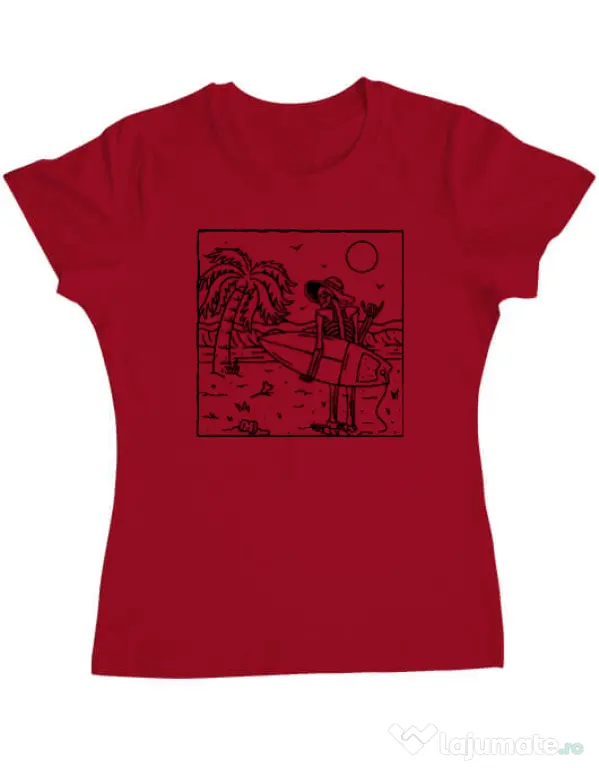 Tricou ADLER dama Surf dude Rosu