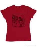 Tricou ADLER dama Surf dude Rosu