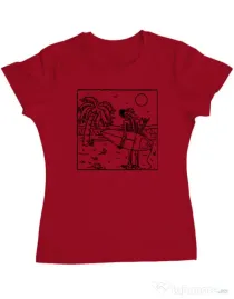 Tricou ADLER dama Surf dude Rosu