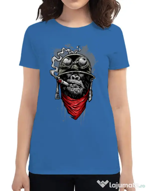 Tricou ADLER dama Ape of duty Albastru azuriu