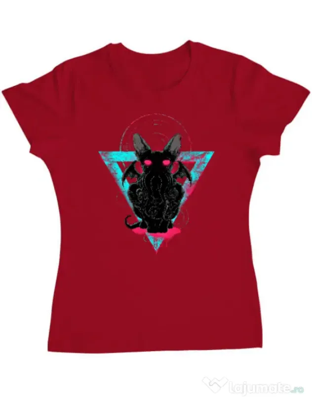 Tricou ADLER dama Cathulhu Rosu